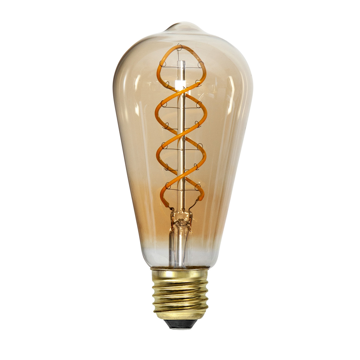 Dekoration LED Tropfenlampe "Amber Spiral Filament"- E27- ultra warmweiß 2100K - 155lm - H: 140mm