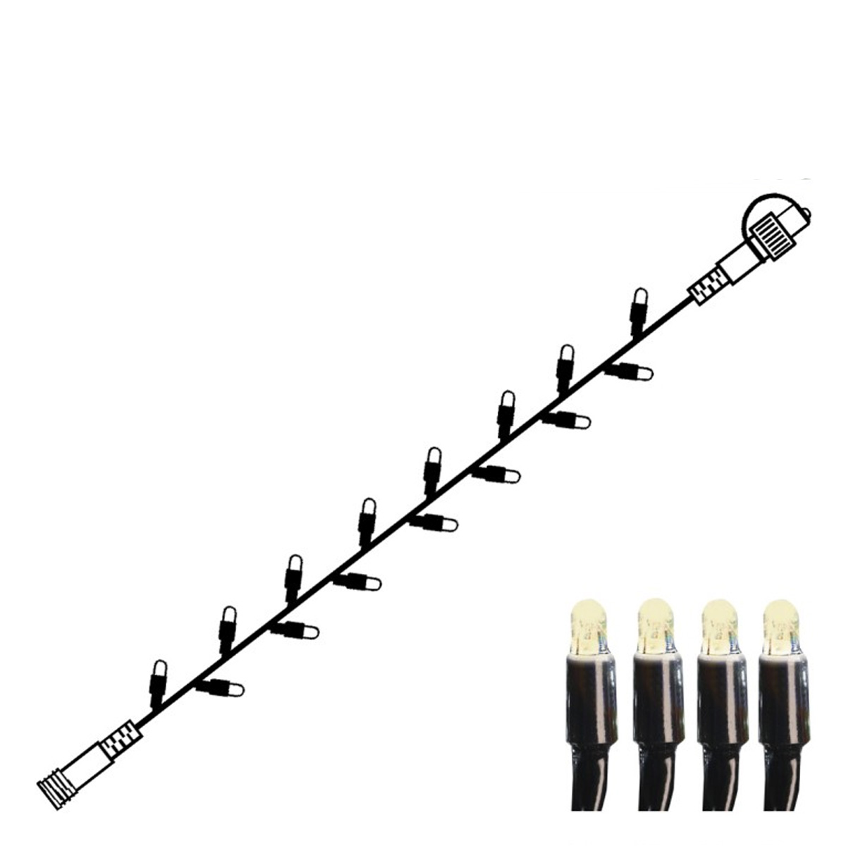 B-Ware System 24 - LED Lichterkette 5m - koppelbar - Erweiterung - 49 warmweiße LED - exkl. Trafo