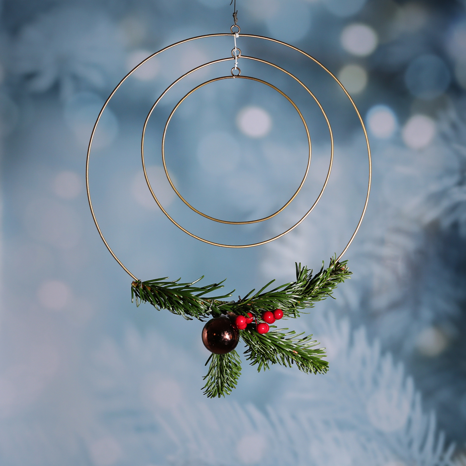 Dekoring - Metallringe mit Aufhängeösen - D: 30/20/15cm - gold - 3er Set