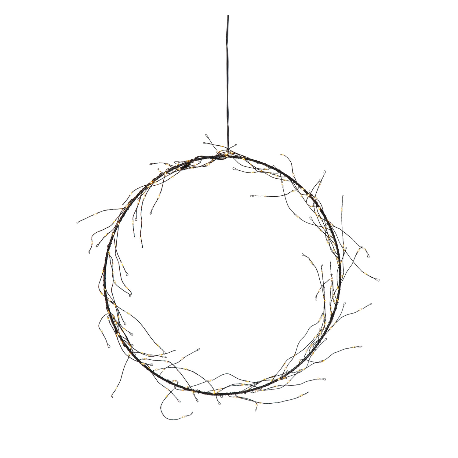 LED Kranz "Curly" - 200 warmweiße LED - D: 35cm - schwarz