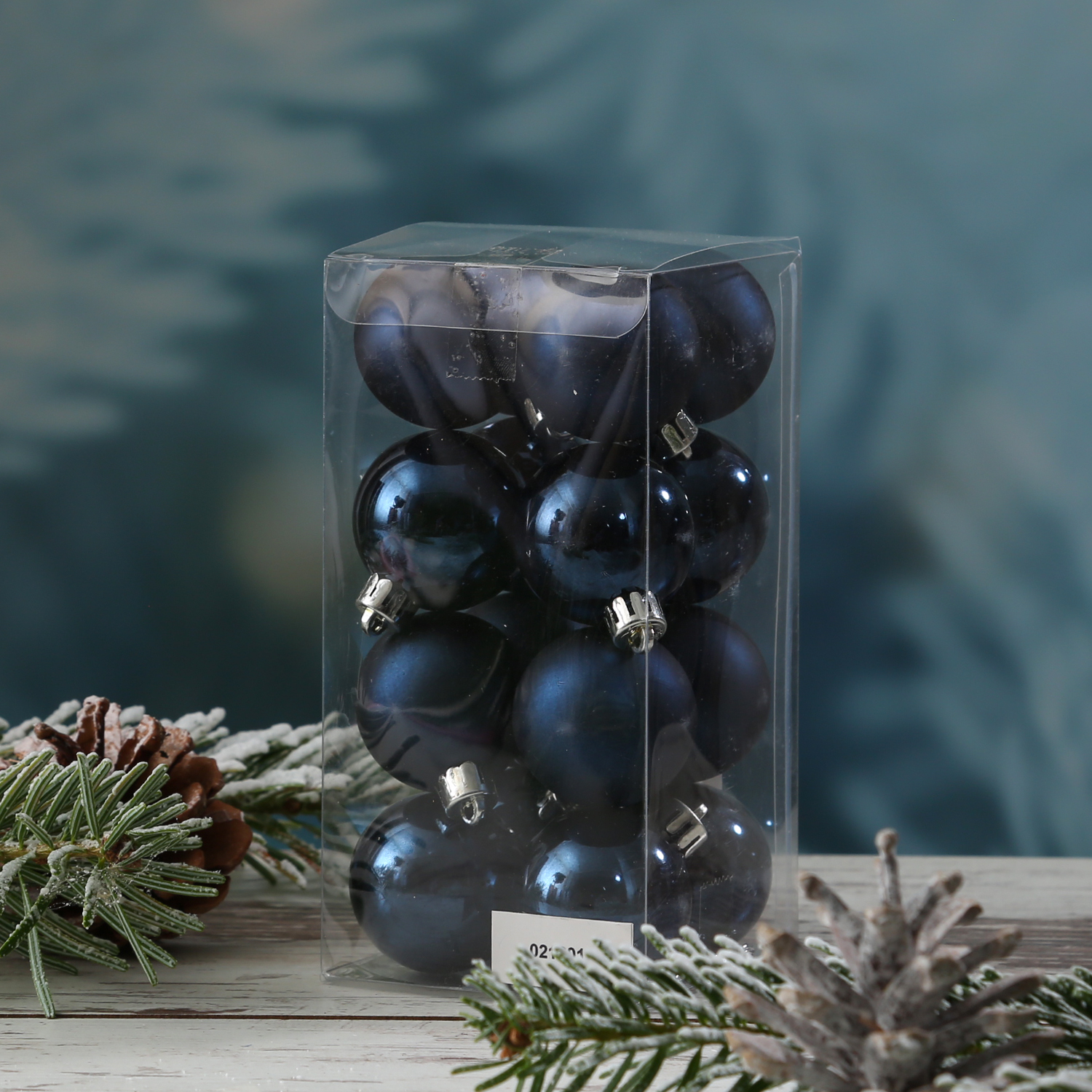 Christbaumkugel - Weihnachtskugel - bruchfest - D: 4cm - glänzend und matt - dunkelblau - 16er Set