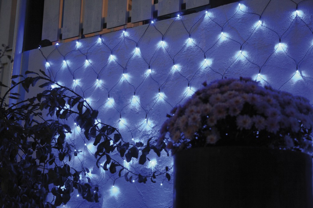 LED-Lichternetz | Serie LED | Outdoor | Schwarzes Kabel | blaue LED | 1.00m x 2.00 m | 90x LEDs