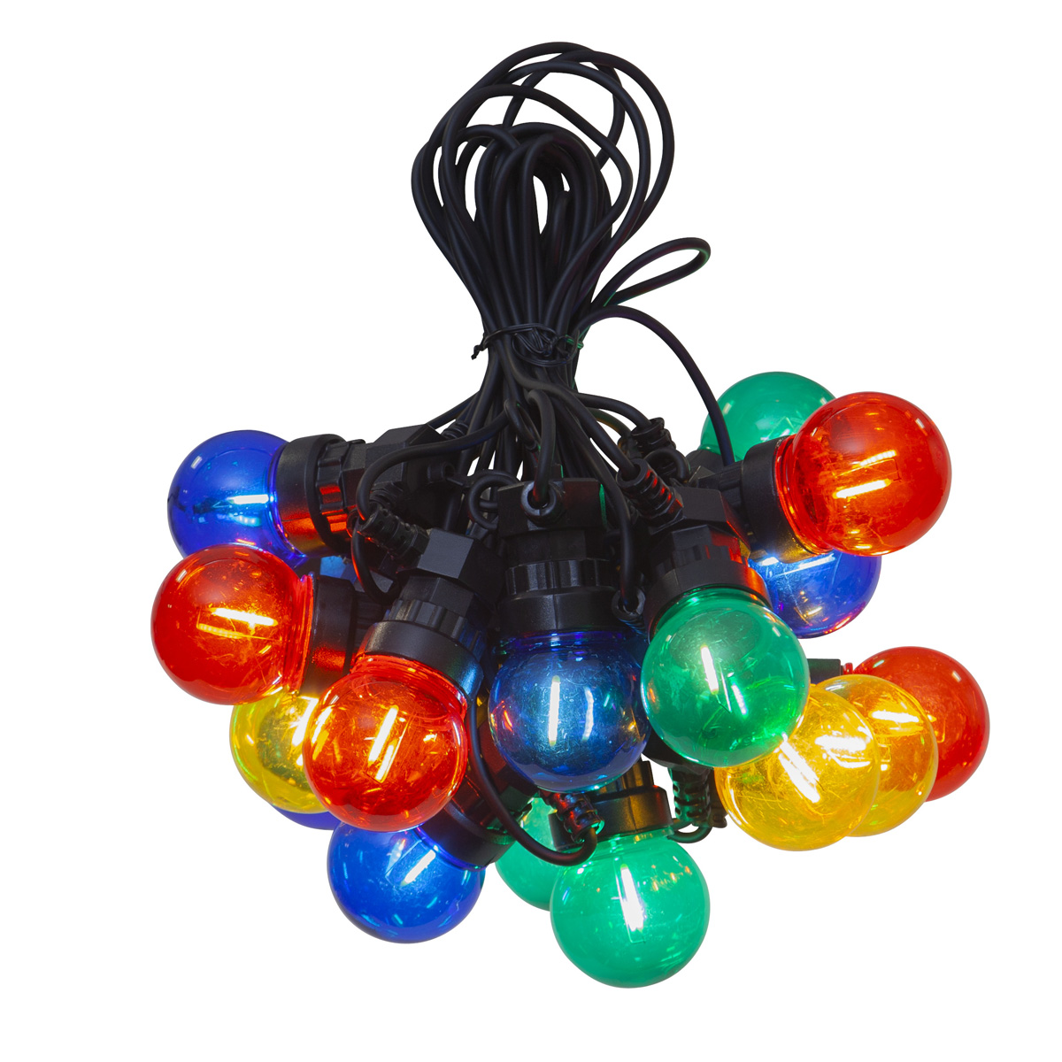 LED Lichterkette CIRCUS - 20 kleine bunte Kugeln - Filament LED - 8,8m - inkl.Trafo - outdoor