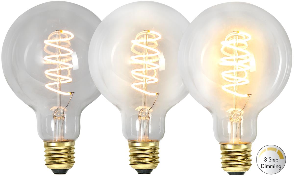 Leuchtmittel | LED | Filament | SPIRAL | DEKORATION | E27 | Dimmbar | Kugel | Ø144mm | Clear Glas