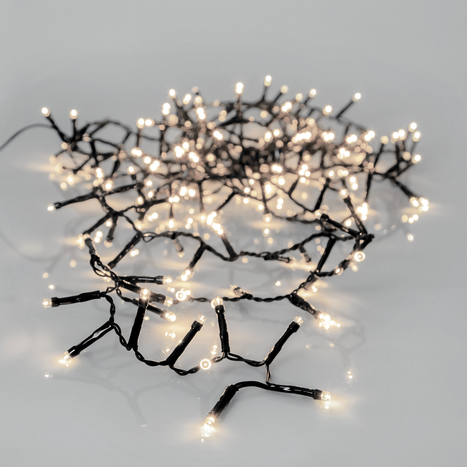 LED Lichterkette - Serie LED - outdoor - 800 neutralweiße LED - L: 16m - schwarzes Kabel