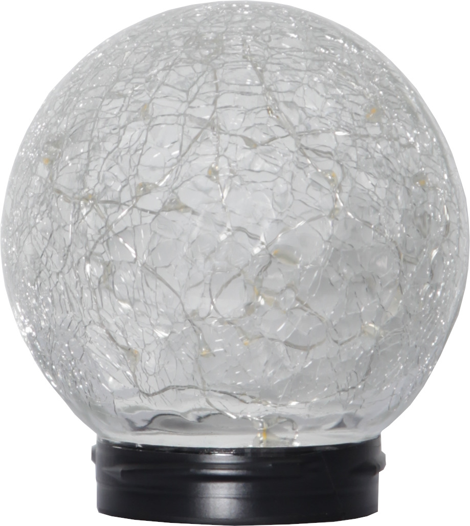 LED Solar Kugel Glory - transparentes Bruchglas - 30 warmweise LED - D: 12cm - Dämmerungssensor