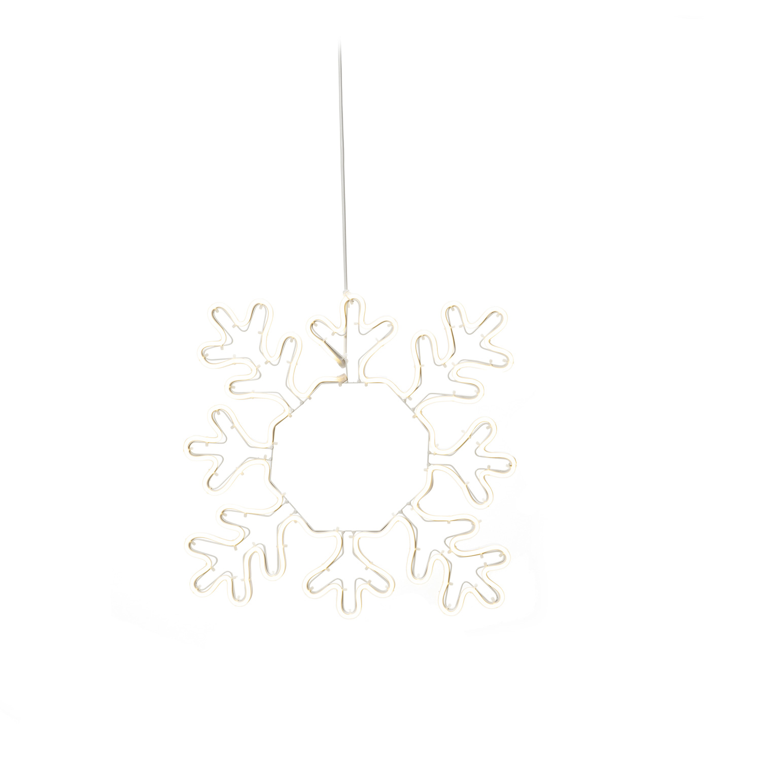LED Fensterdeko Schneeflocke Weihnachtsbeleuchtung f. Außen - 384 warmweiße LED - H: 47cm - weiß