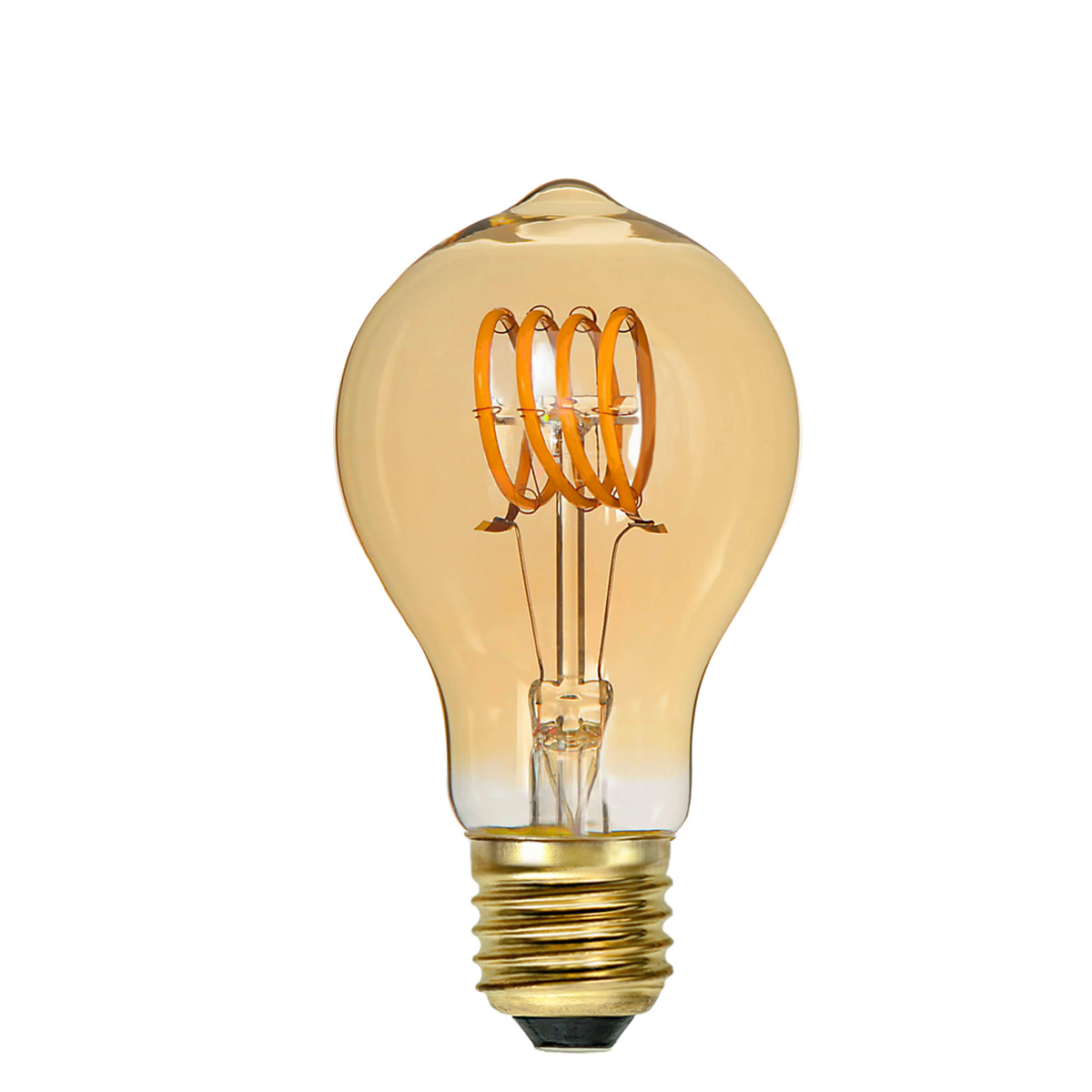 Dekoration LED Kugellampe "Amber Spiral Filament"- E27- ultra warmweiß 2000K - 110lm - H: 110mm