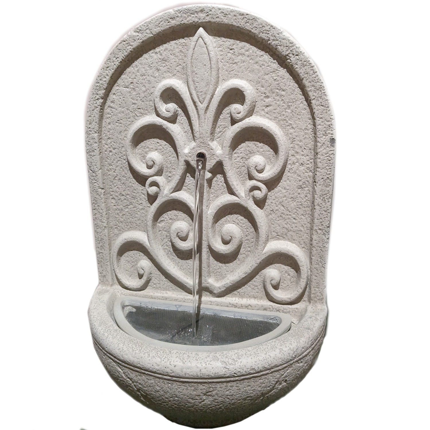 Brunnen - Wand- und Standbrunnen - rund - GRC Beton - H: 54cm - Außen - beige