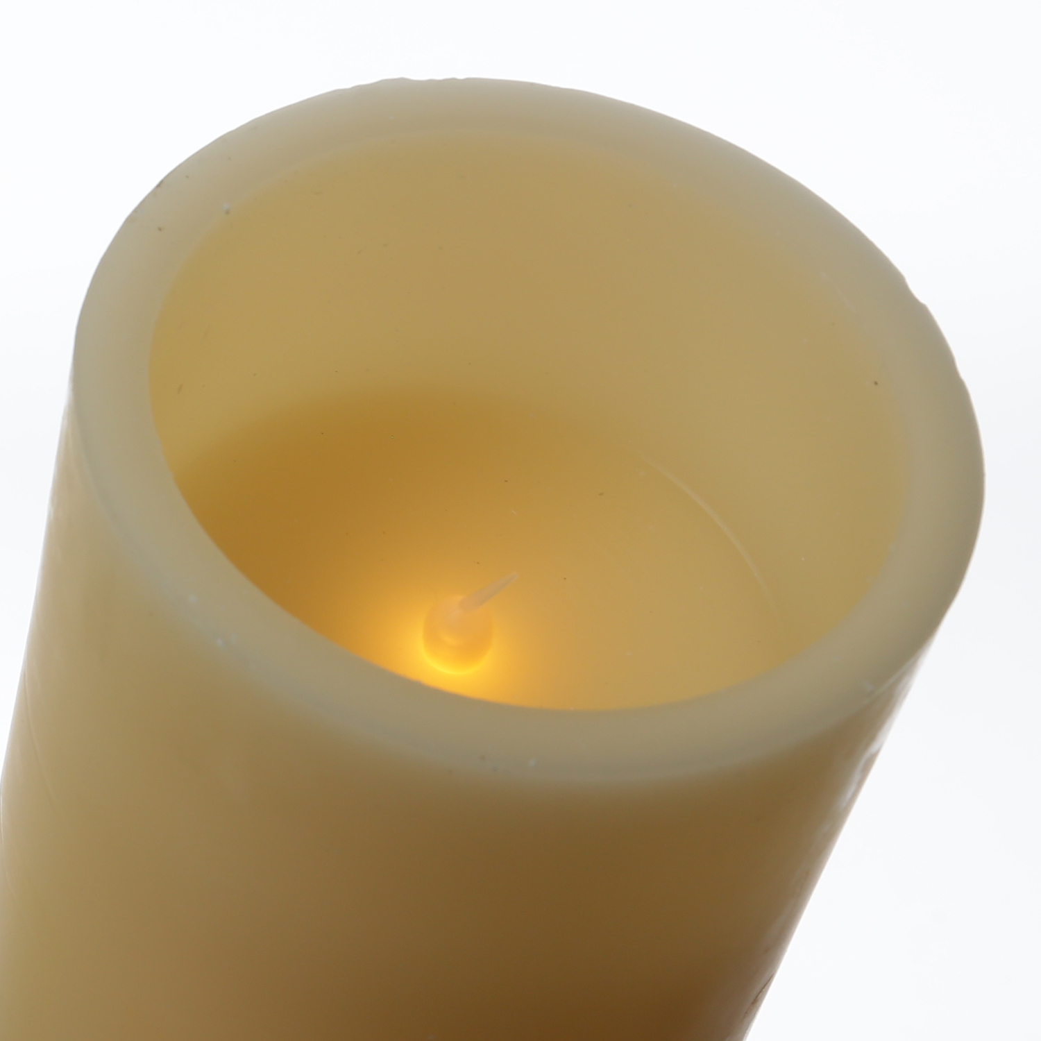 XXL LED Kerze Ornament - Echtwachs - flackernde LED - Timer - H: 20m - D: 12cm - creme