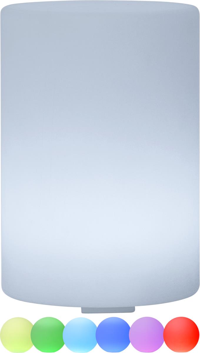 LED-Zylinder "Twilights" - H: 20cm - D: 14cm - RGB Wechsel/feste Farbe - Fernbedienung - Aufladbar