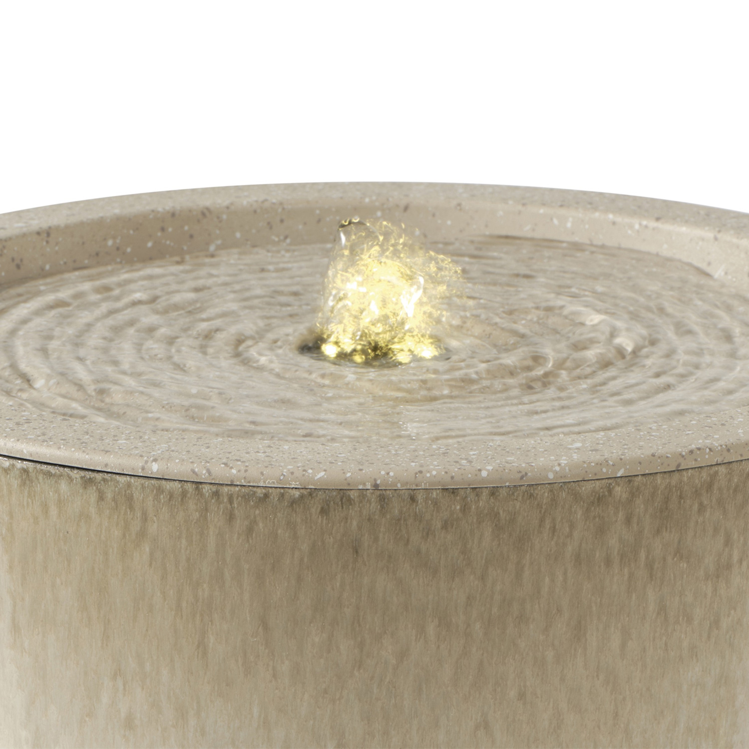 LED Gartenbrunnen - Springbrunnen in Keramikoptik - H: 35cm - mit Kreislaufpumpe - outdoor