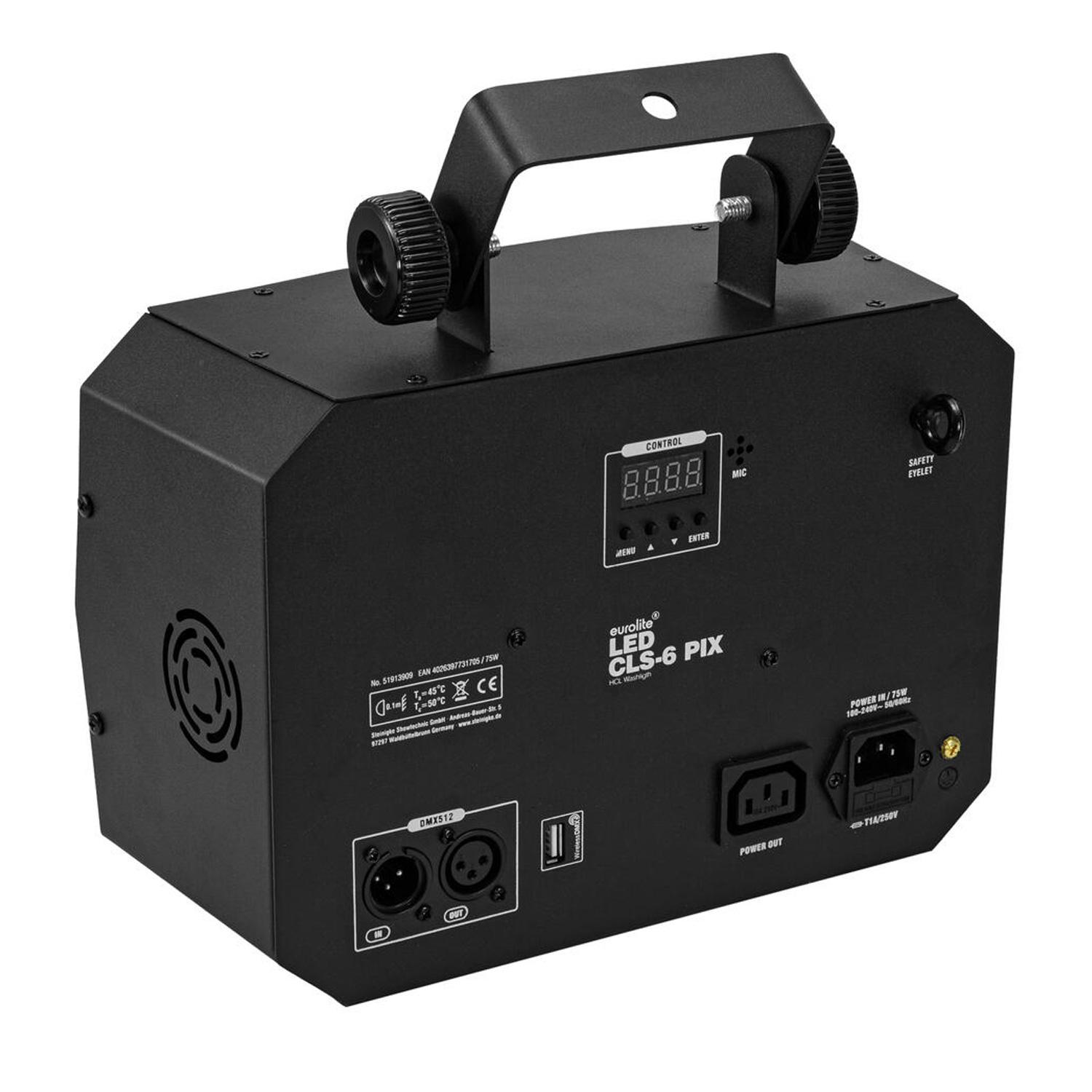 LED WASH CLS-6 PIX HCL - 24x8W 6in1 LED Flood Strobe DMX Programme