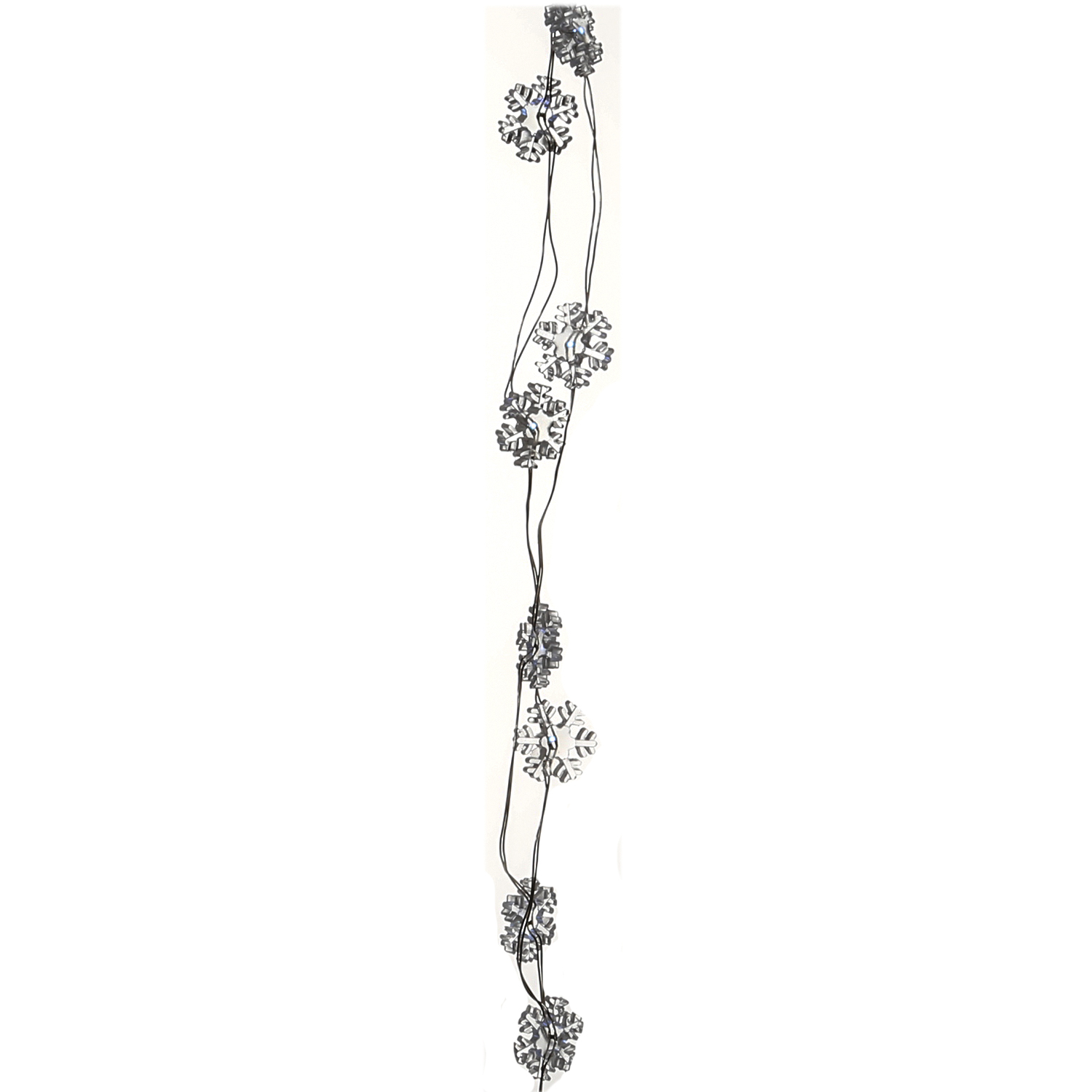 LED Drahtlichterkette Eisblume - 40 kaltweiße LED - L: 1,95m - Timer - Batterie - silber/transparent