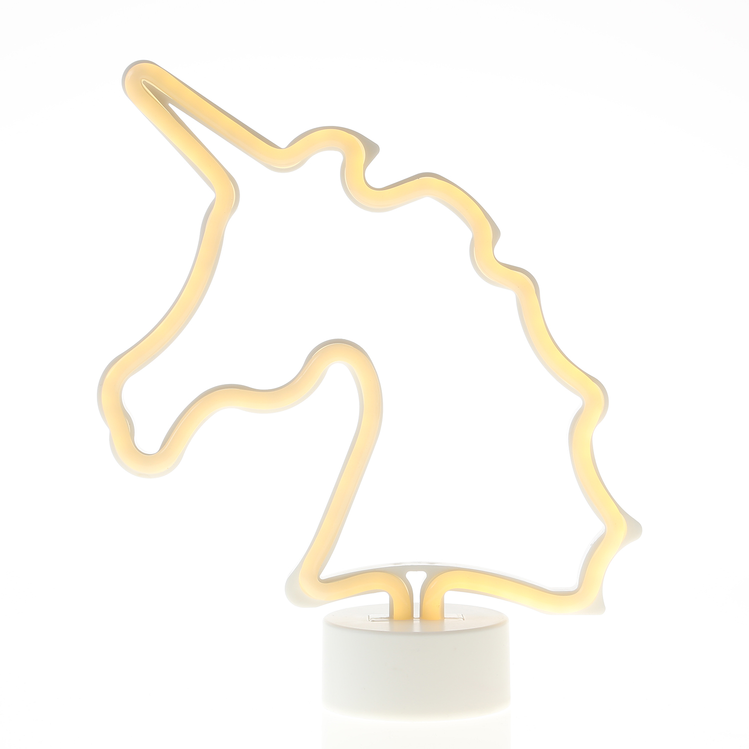 LED NEON Figur EINHORN - Dekoleuchte - H: 30cm - Batterie oder USB Betrieb - stehend - warmweiß