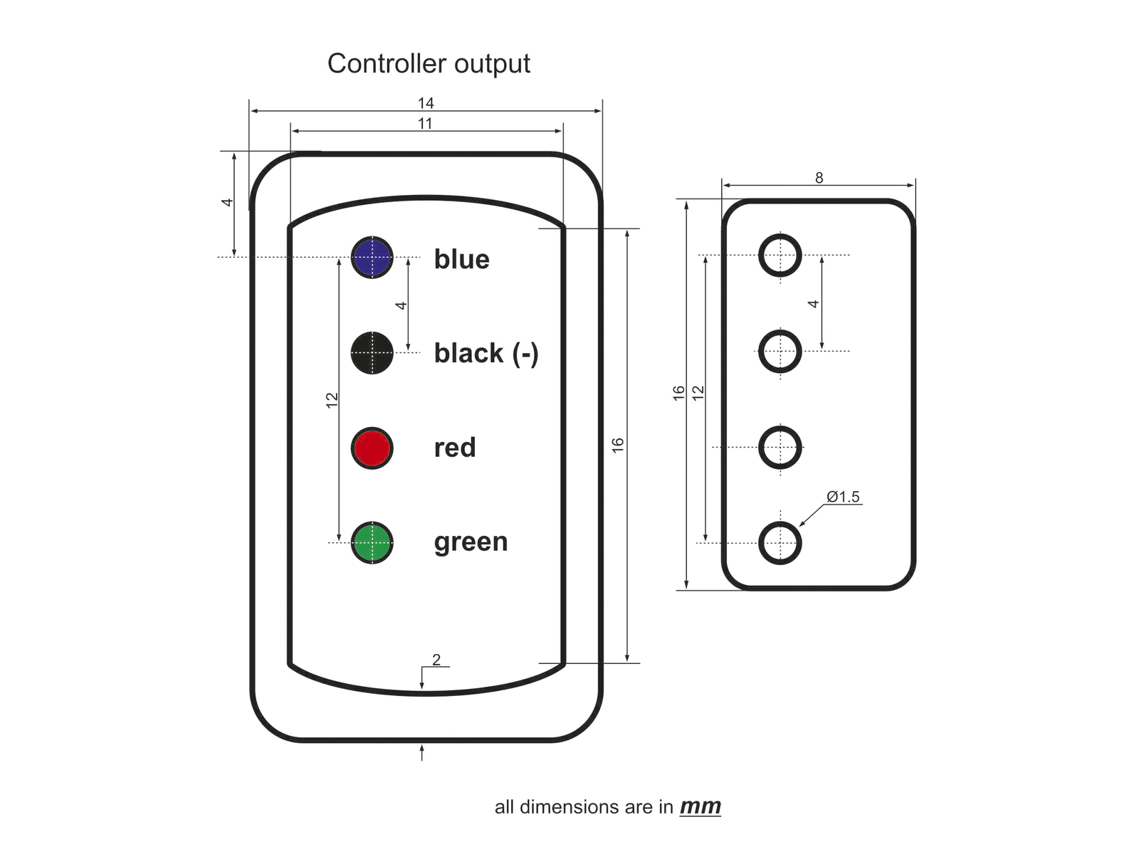 Anschlusskabel - LED NEON FLEX 230V Slim RGB - Anschlusskabel mit offenen Enden - Anschlusskit