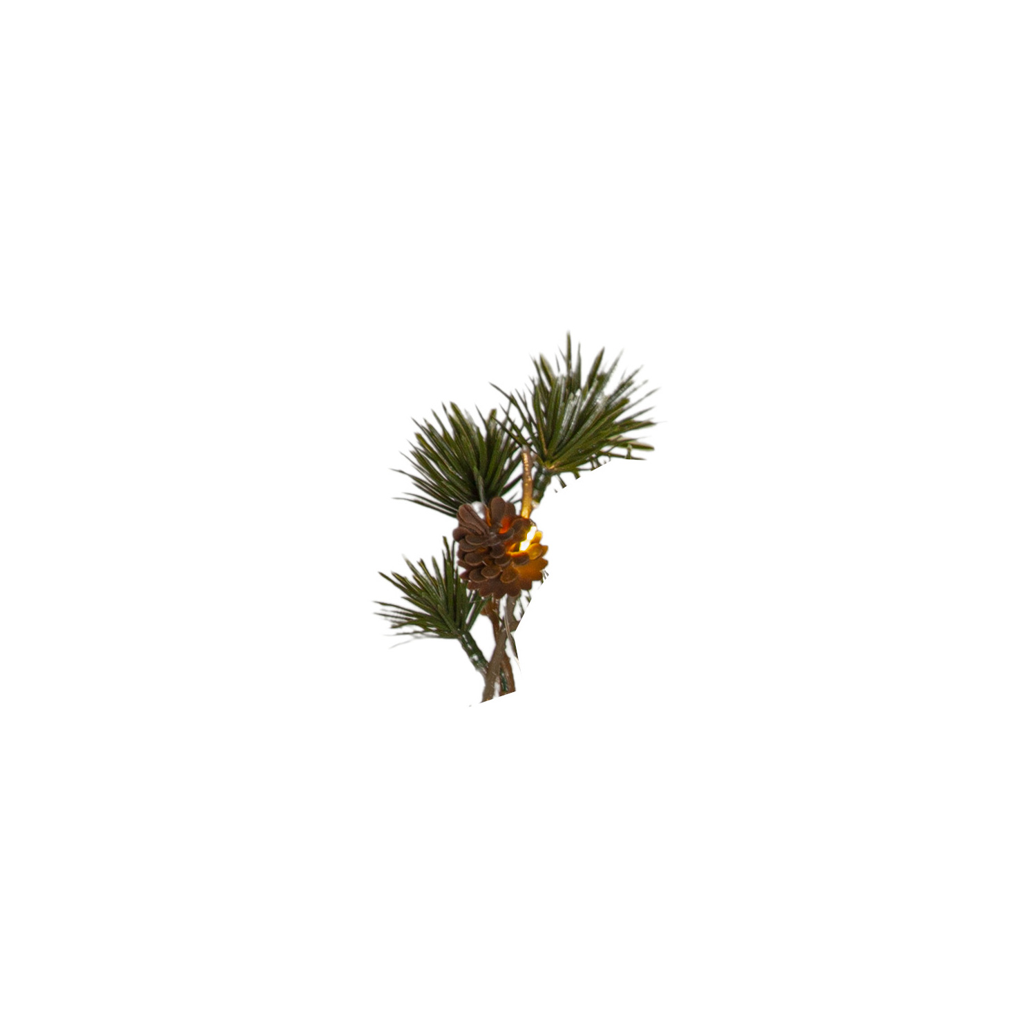 LED Tannengirlande LARIX - Weihnachtsgirlande - 20 warmweiße LED - L: 1,4m - Timer - Batterie - grün