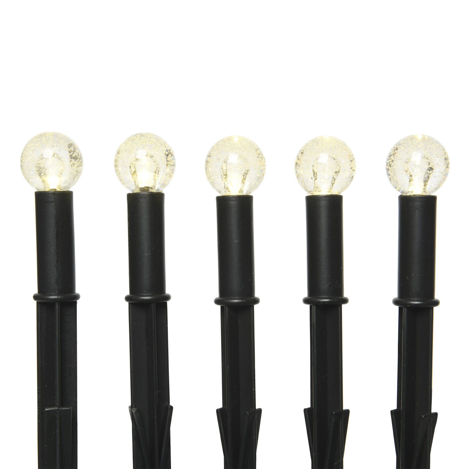 LED Solar Gartenstecker BUBBLES - 5 Erdspieße mit Luftblasen Optik - L: 1,2m - H: 18cm - Lichtsensor