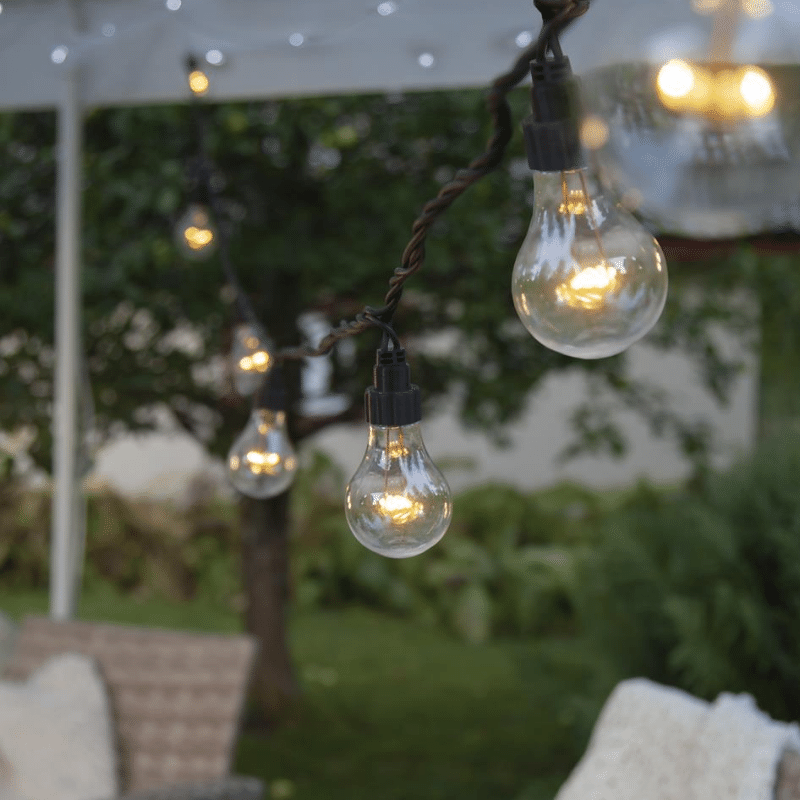 System LED Black - Lichterkette 10fach - erweiterbar - schwarzes Kabel - warmweiße LED Lampen - IP44