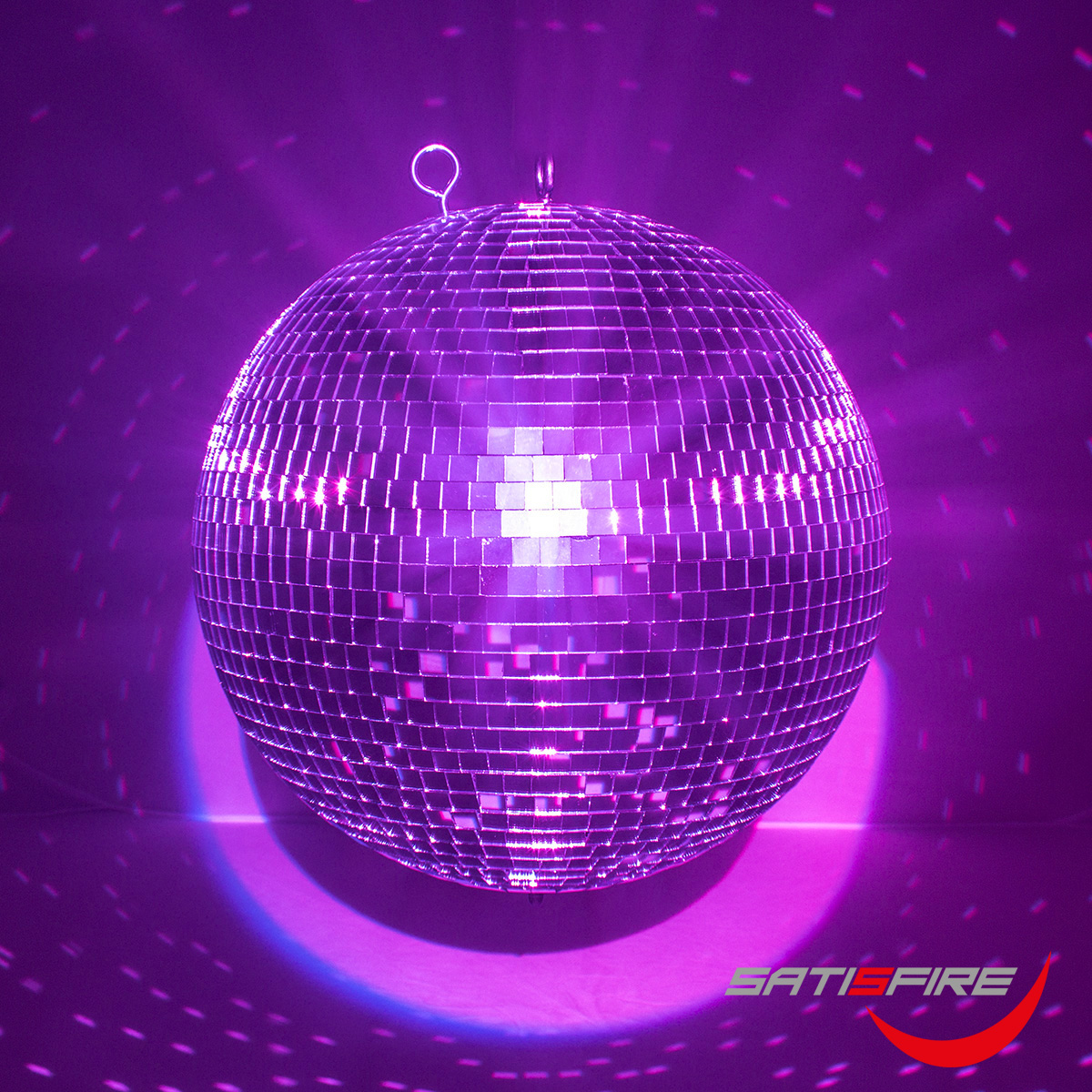 Spiegelkugel 50cm silber chrom- Diskokugel (Discokugel) Party Lichteffekt - Echtglas - mirrorball safety chrome color