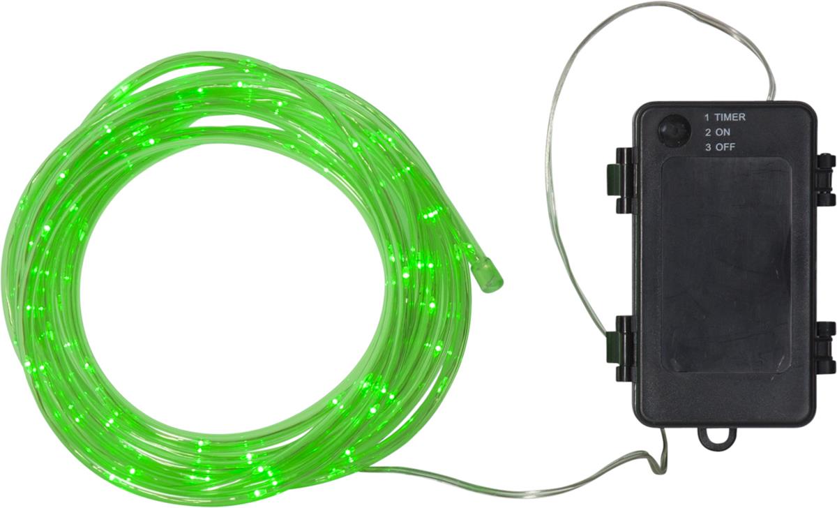 LED-Mini-Lichtschlauch 5m grün - outdoor - 50 LEDs - Batteriebox - Timer