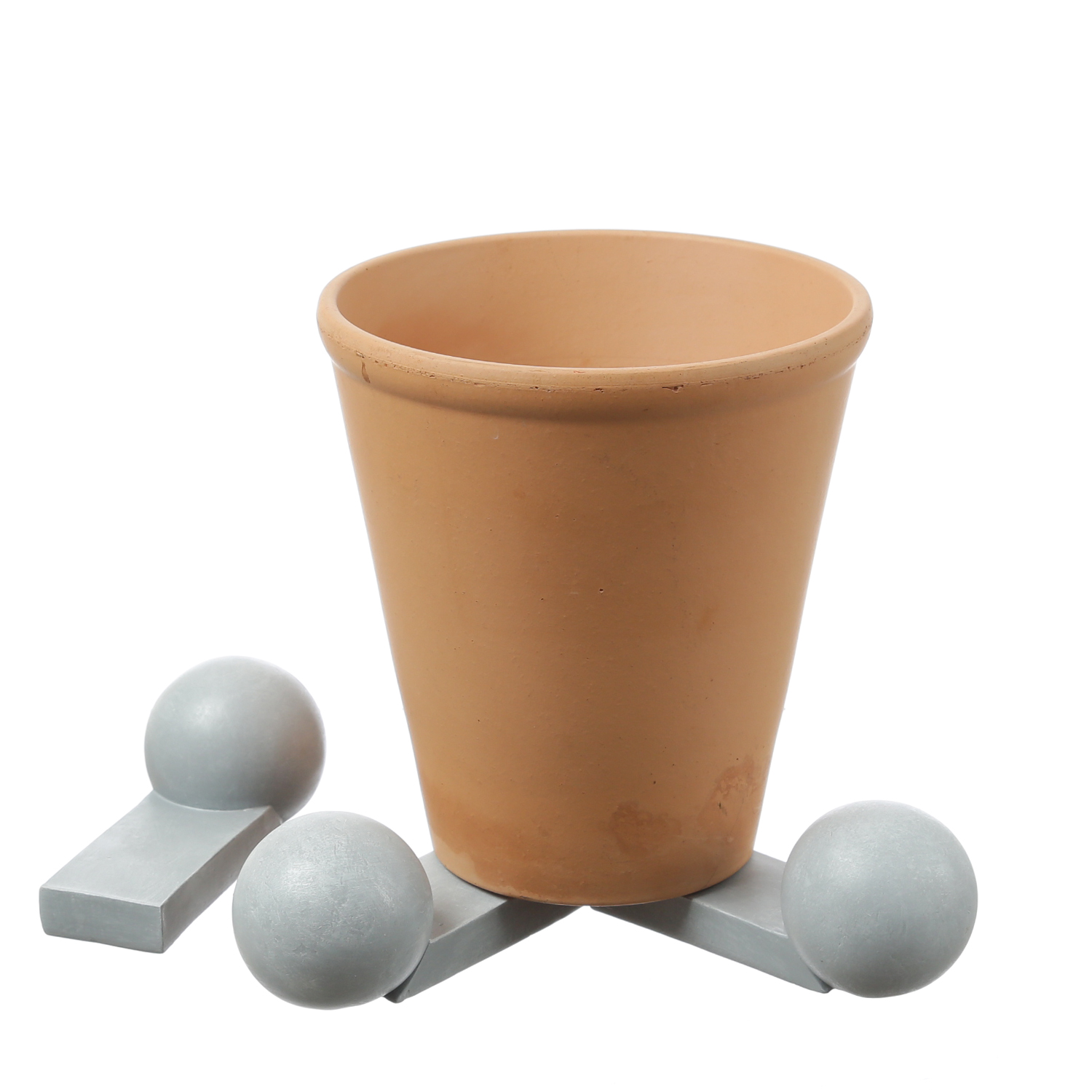 Blumentopffüße Kugeln - Pflanzkübel Untersetzer - Kübelfüße - Polyresin - hellgrau - 3er Set