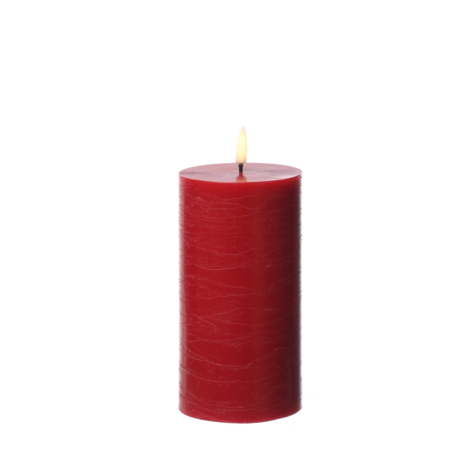 LED Kerze PIA - Rustik-Optik - Echtwachs - H: 15cm - D: 7,8cm - Timer - bis zu 1000 Std. - rot LED Kerze PIA - Rustik-Optik - Echtwachs - H: 15cm - D: 7,8cm - Timer - bis zu 1000 Std. - rot