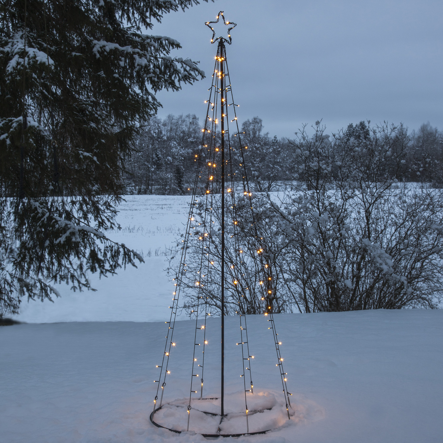 LED-Lichterbaum "Light Tree" - 170 warmweiße LED - 17 blinkende LED - H. 210cm - outdoor - schwarz