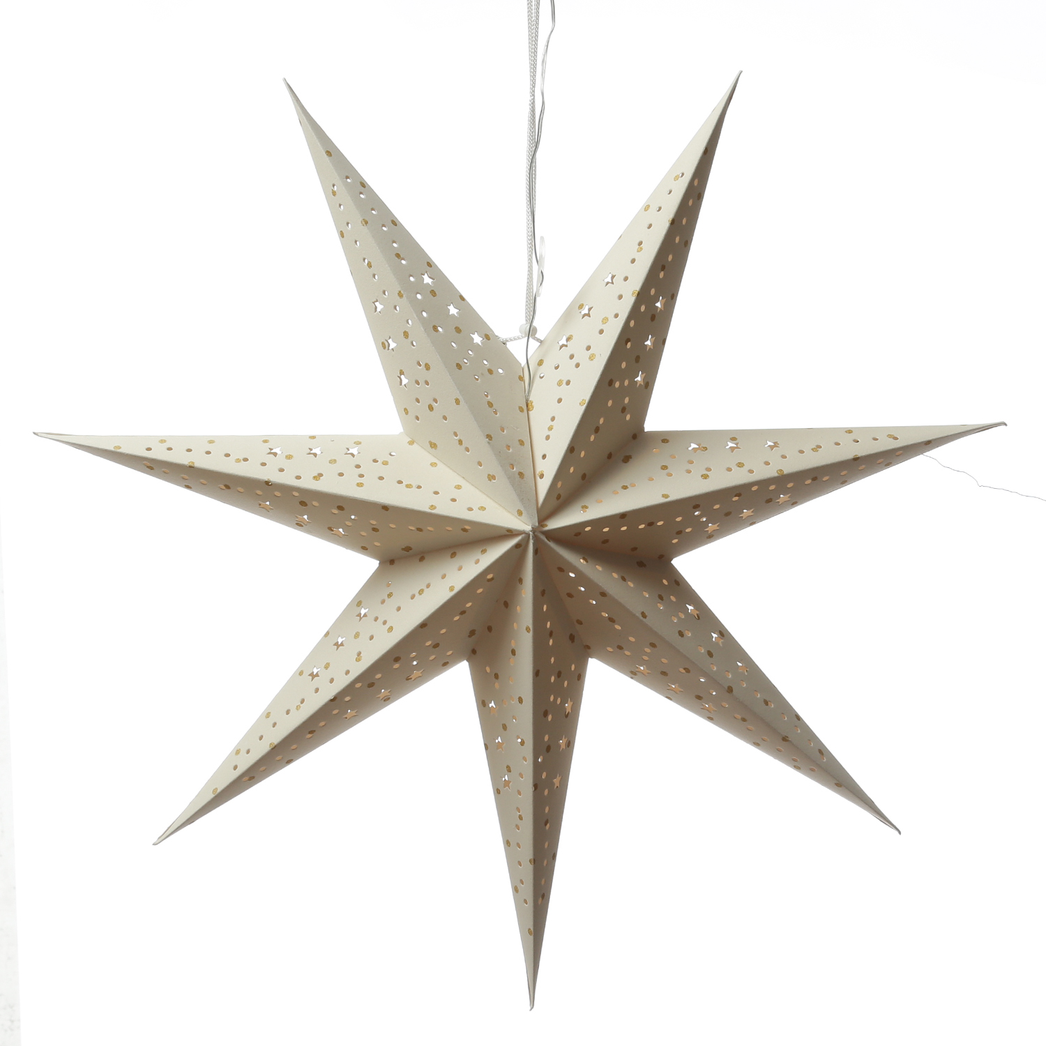 LED Papierstern mit Stoffbezug - Samtstern - inkl. Kabel und LED Leuchtmittel - D: 58cm - Timer