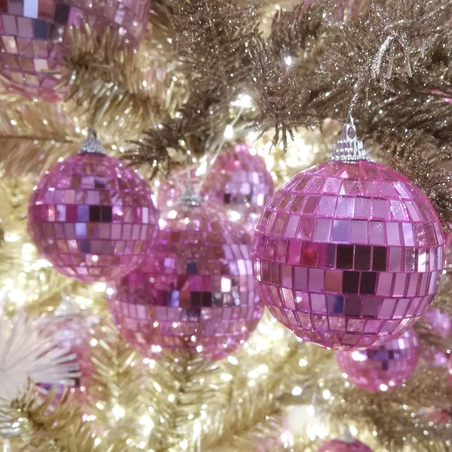 Spiegelkugel 5cm pink- Discokugel Echtglas zur Dekoration