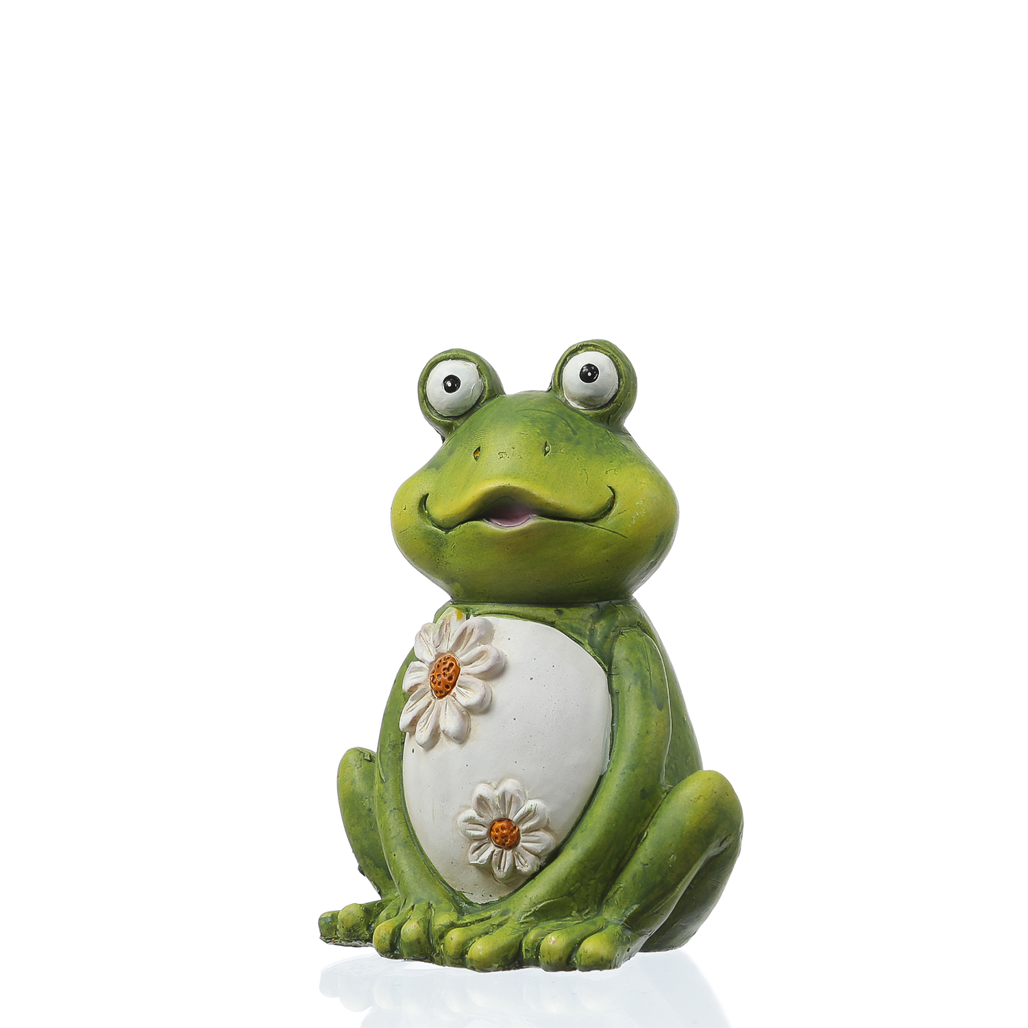 Gartenfigur Frosch Freddi - Tierfigur - Magnesia - H: 16cm - für Außen - grün