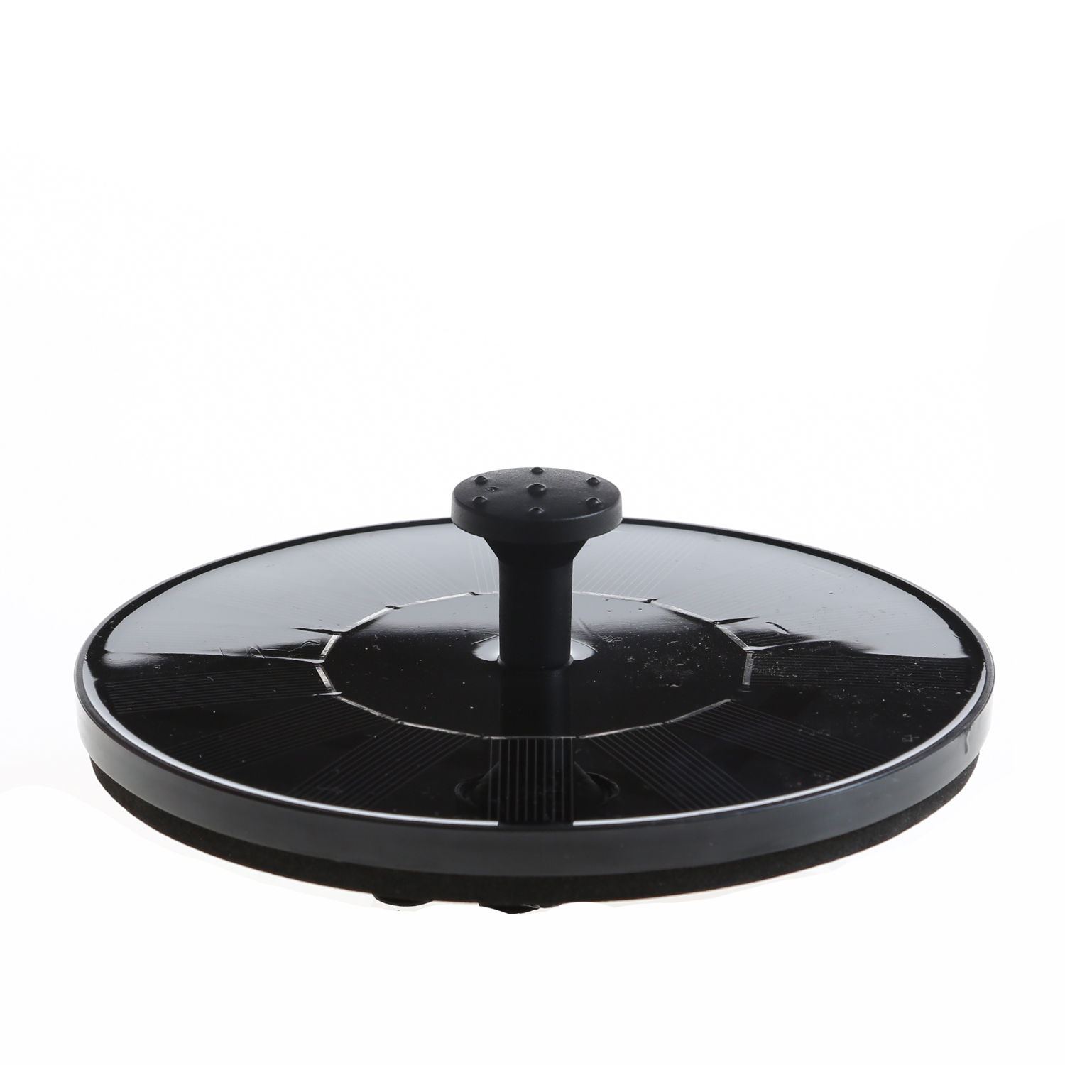 Solar Teichpumpe - schwimmende Fontäne - Kunststoff - D: 16cm - 4 Aufsätze - schwarz