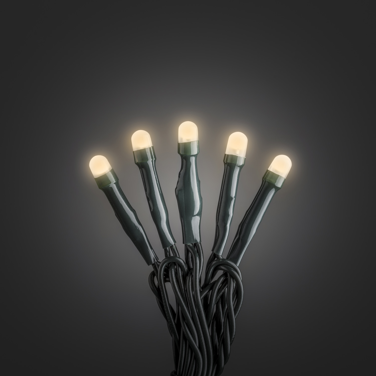Micro LED Lichterkette - gefrostet - 100 bernsteinfarbene LED - L: 6,93m - grünes Kabel - Indoor