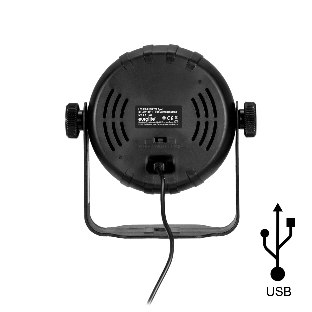 USB Party Spot - 6 RGB LED - Musiksteuerung + Automatik - Fernbedienung