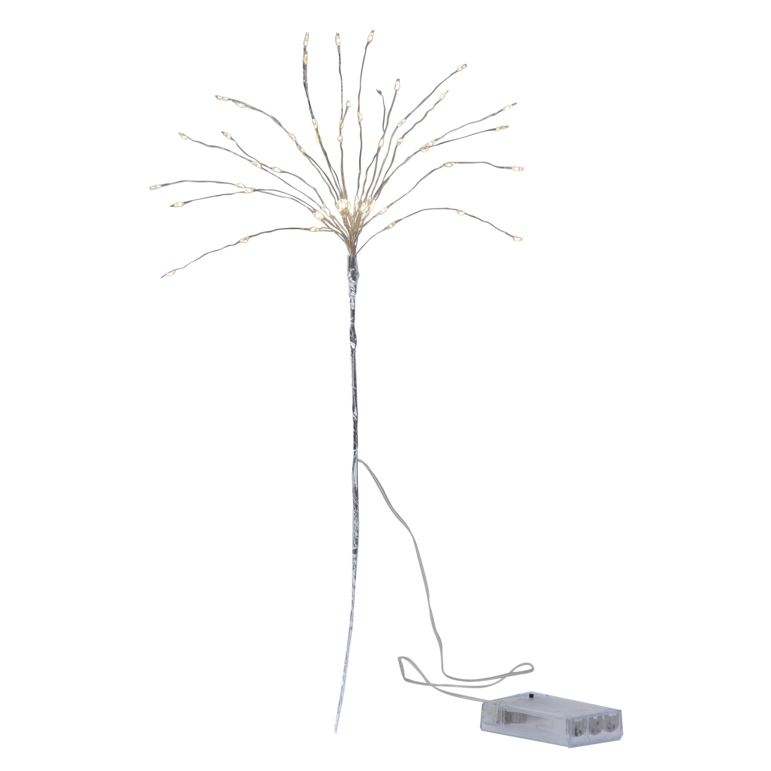 LED-Lichterbouquet Firework - silber - 20 Äste, 60 daylight LED - H: 42cm - Batterie - Timer
