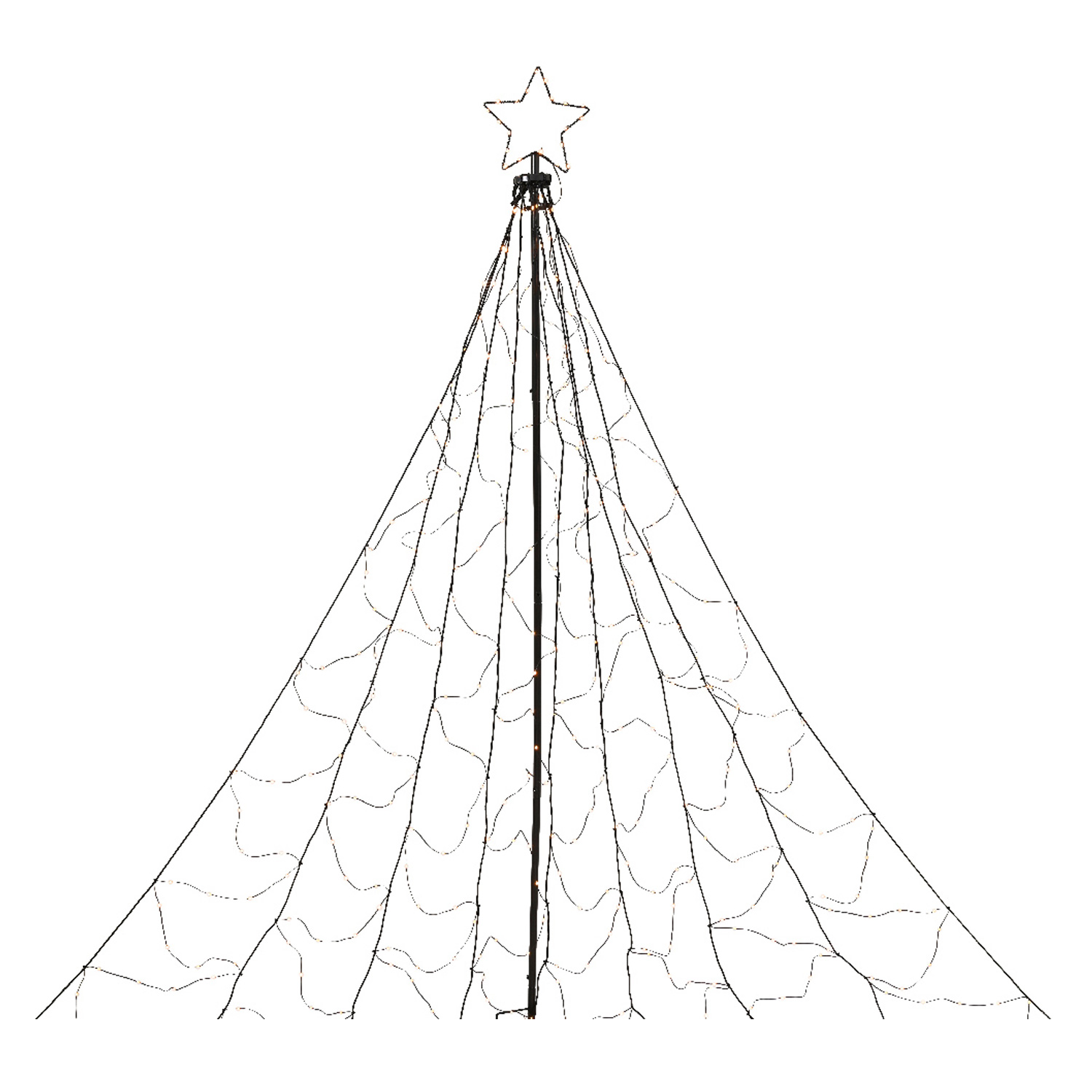 LED Lichterbaum mit Sternspitze - LED Baum outdoor - 836 funkelnde bernstein LED - H: 5m - Timer