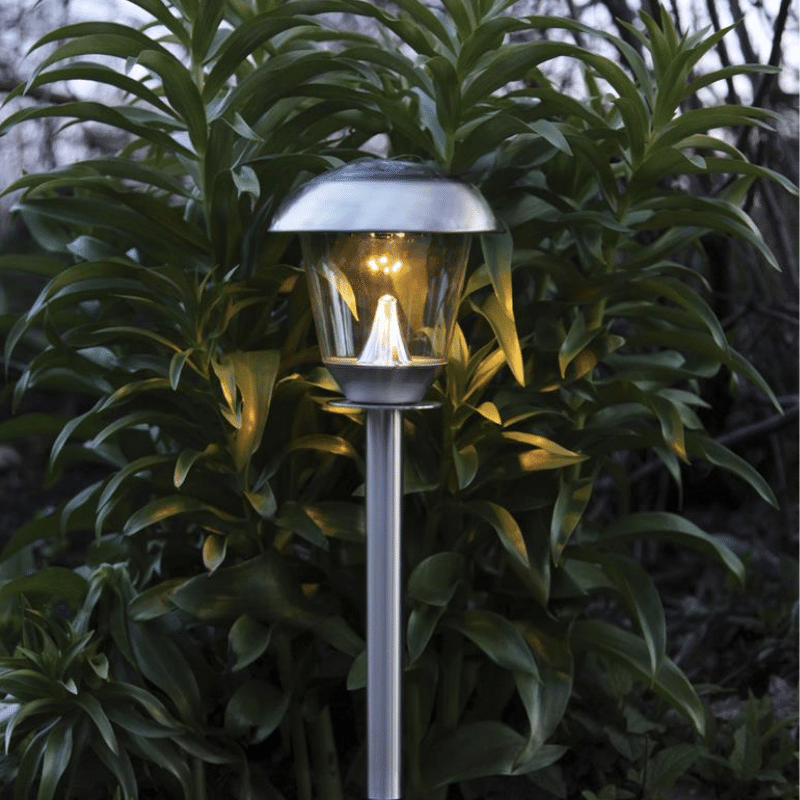 LED Solar Wegleuchte "Napoli" - Edelstahl - warmweiße LED - H: 66cm