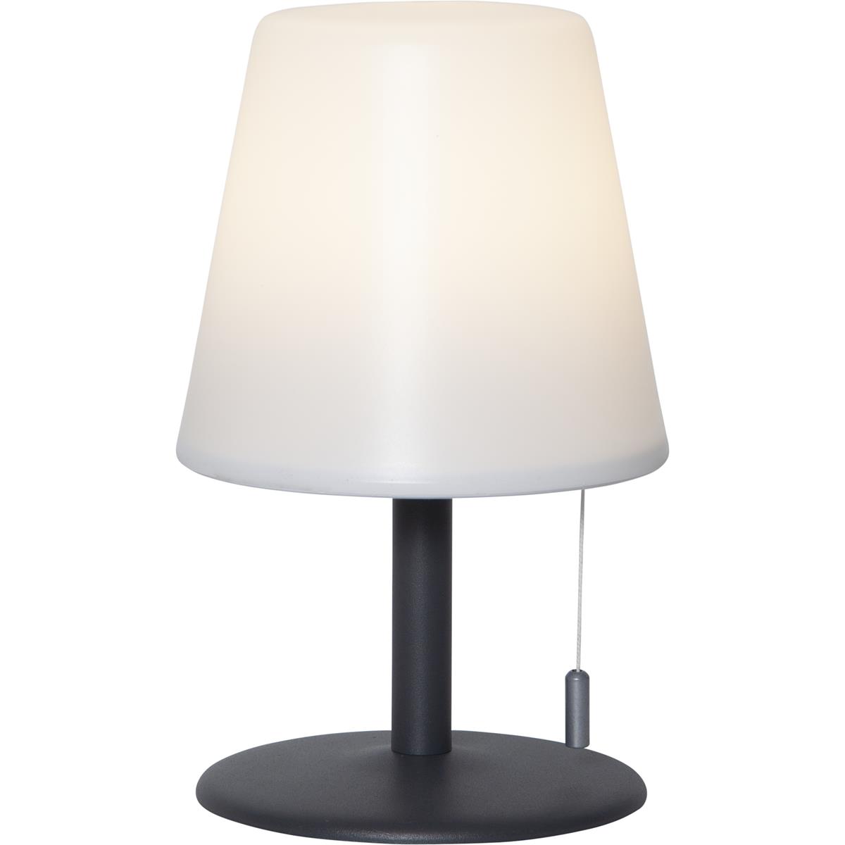 LED Garten Tischlampe - H: 60cm - weißer Lampenschirm, D: 16cm - Batteriebetrieb - Outdoor LED Garten Tischlampe - H: 60cm - weißer Lampenschirm, D: 16cm - Batteriebetrieb - Outdoor
