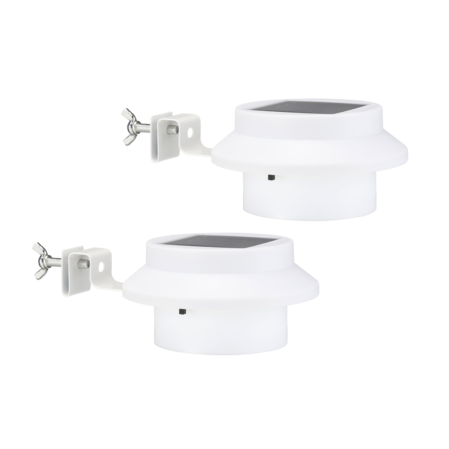 LED Solar Dachrinnenleuchten - 3 weiße LED - An-/Ausschalter - weiss - 2er Set