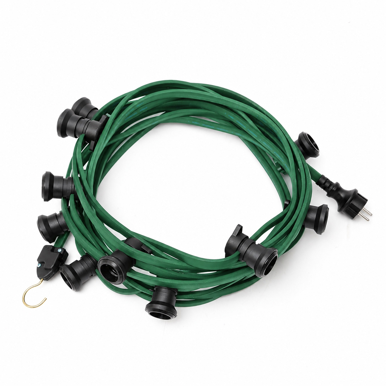 Illu-/Partylichterkette 10m - Außenlichterkette grün - 10x E27 Schraubfassung
