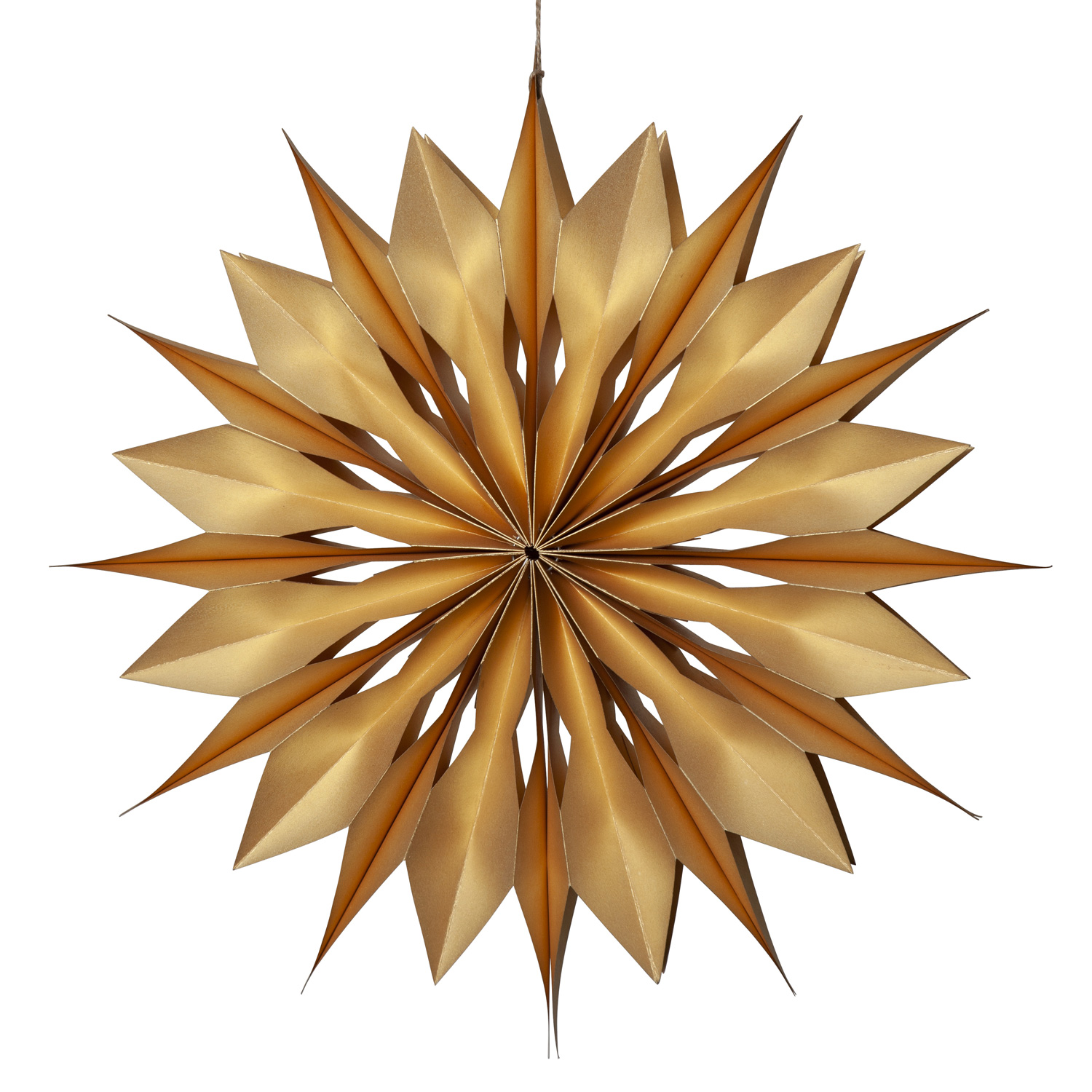 Papierstern MELLI - hängend - D: 45cm - 40 warmweiße LED an Drahtlichterkette  - Timer - gold