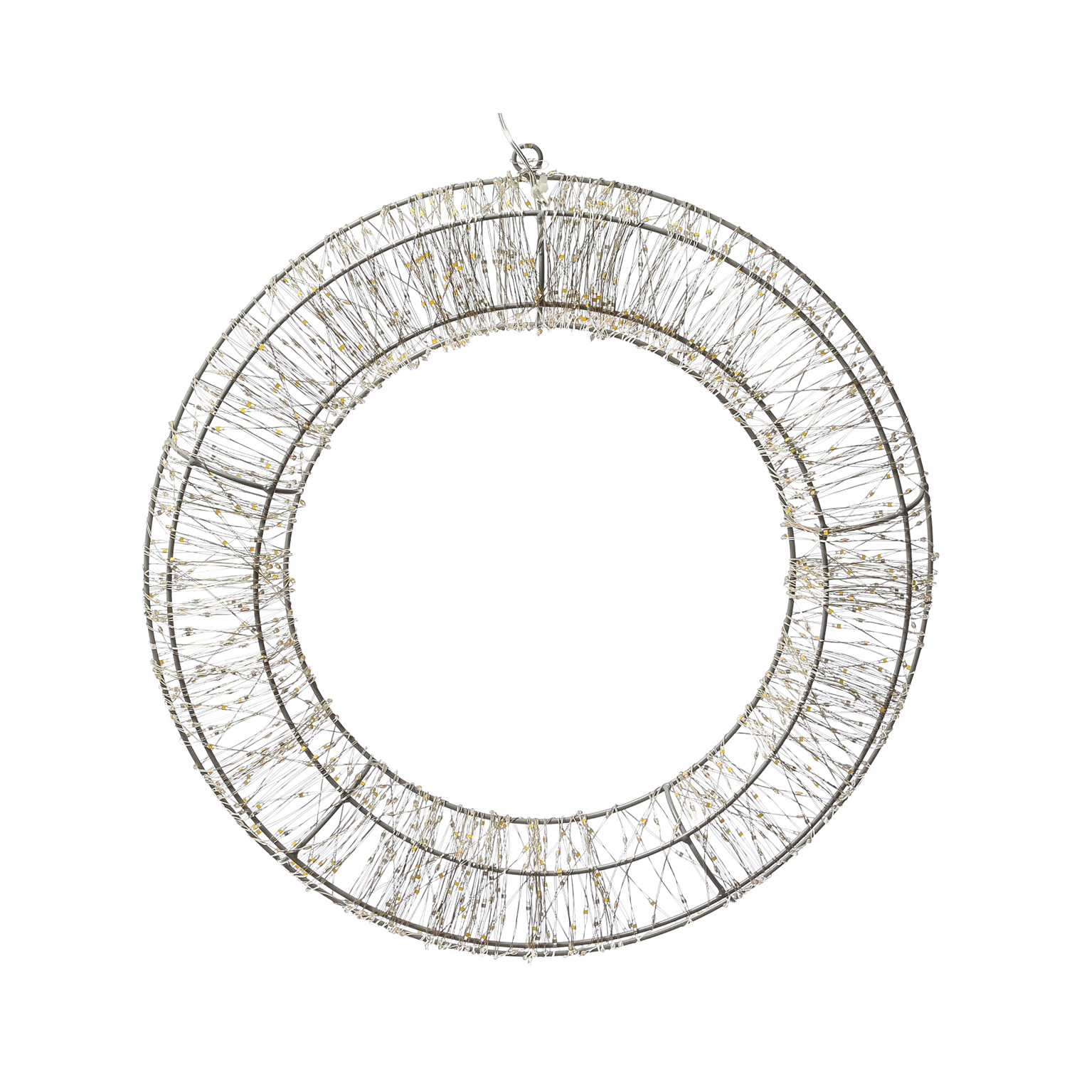 LED Kranz abgeflacht - Lichterkranz mit 1500 warmweißen LED - D: 40cm - 8Modi/Timer - Innen/Außen