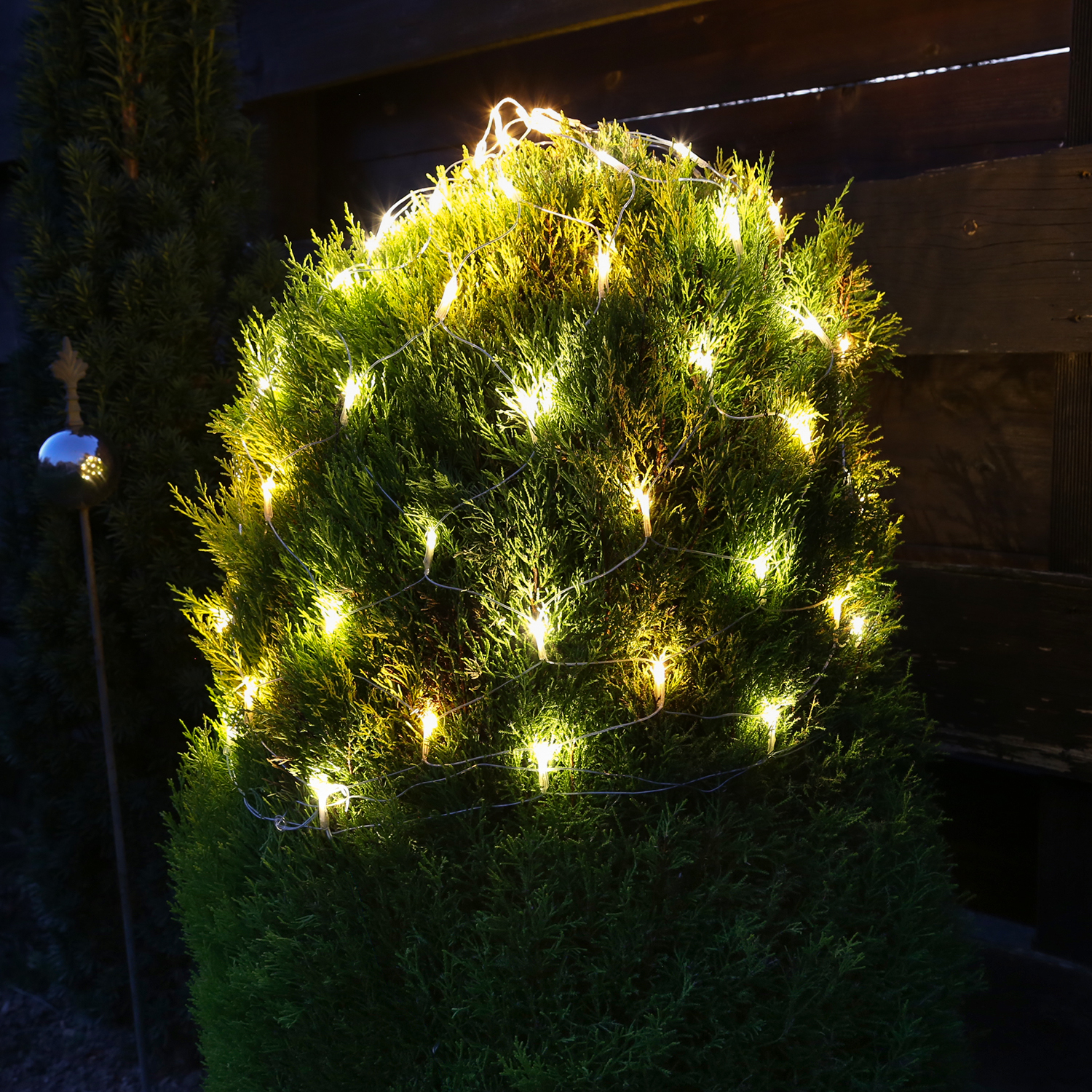 LED Lichternetz Buchsbaum - Blinkfunktion - 60 warmweiße/bernstein LED - D: 35cm - transparent LED Lichternetz Buchsbaum - Blinkfunktion - 60 warmweiße/bernstein LED - D: 35cm - transparent