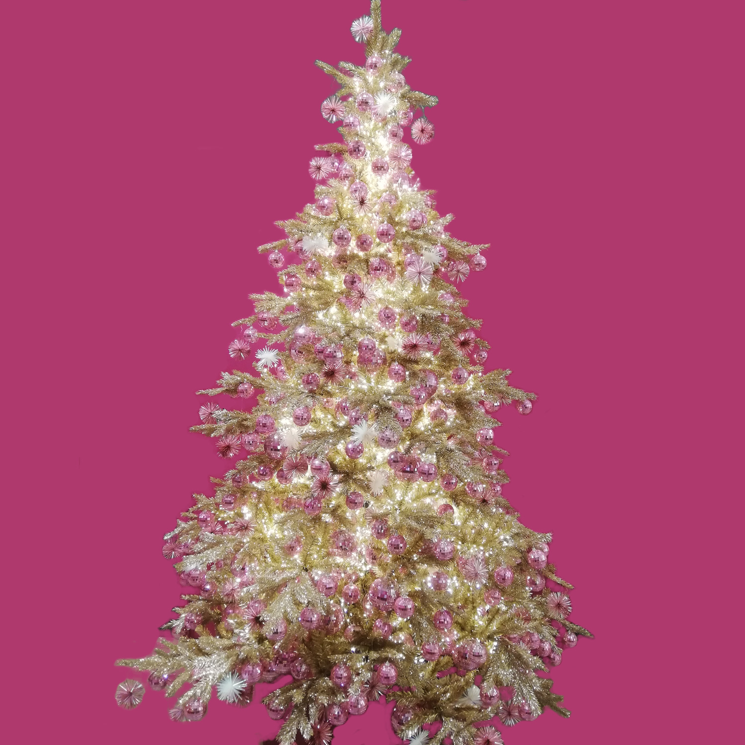 Spiegelkugel 5cm pink- Discokugel Echtglas zur Dekoration