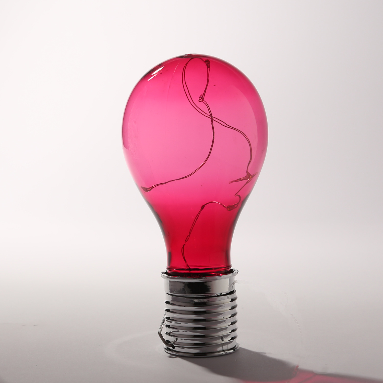 LED Solar Glühbirne GLOW - warmweiße LED Drahtlichterkette - H: 14cm - Lichtsensor - outdoor - rot