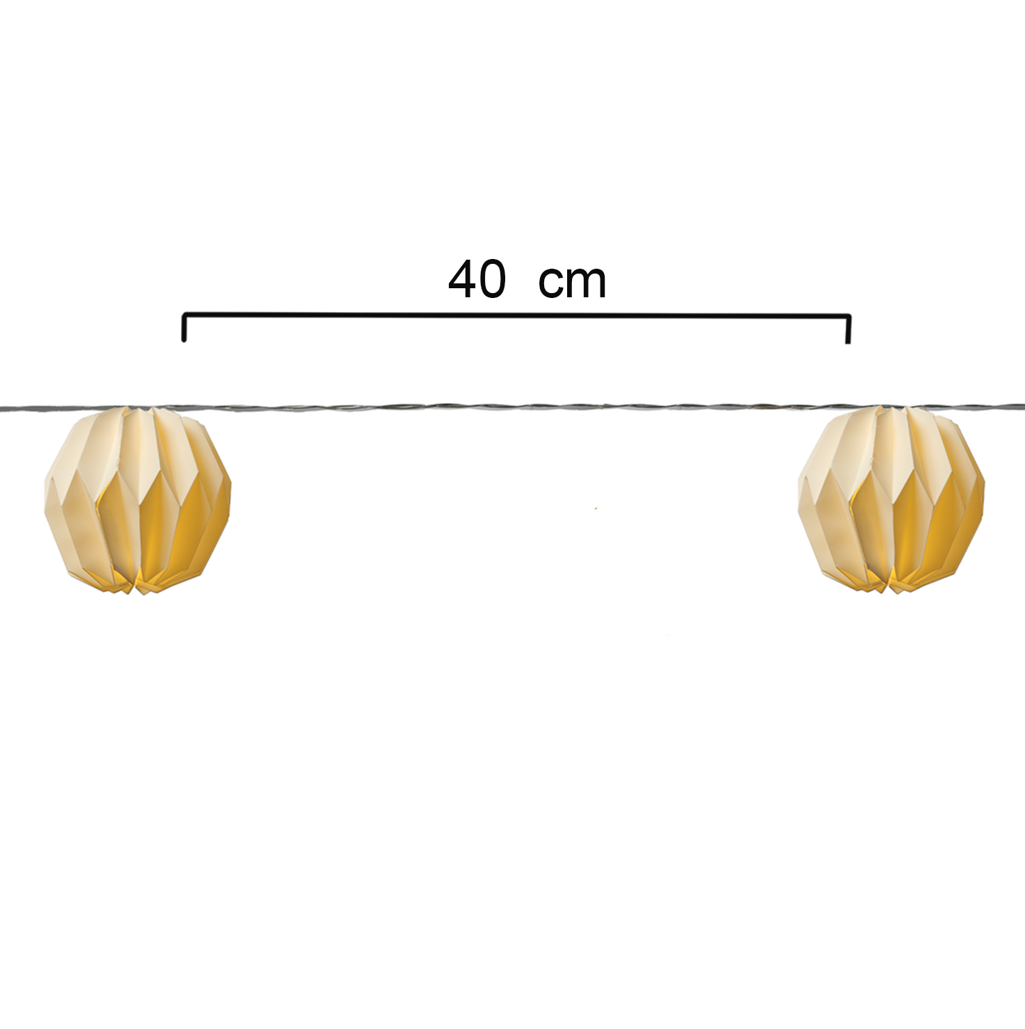 LED Lichterkette Origami Lampions - 10 weisse XL Papierblumen - Timer - L- 3-6m - Batteriebetrieb