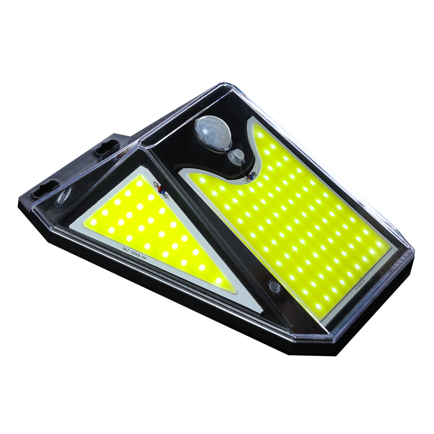 LED Solar Wandleuchte - 125 warmweiße LED - H: 15cm - 3 Helligkeitsstufen - Bewegungssensor