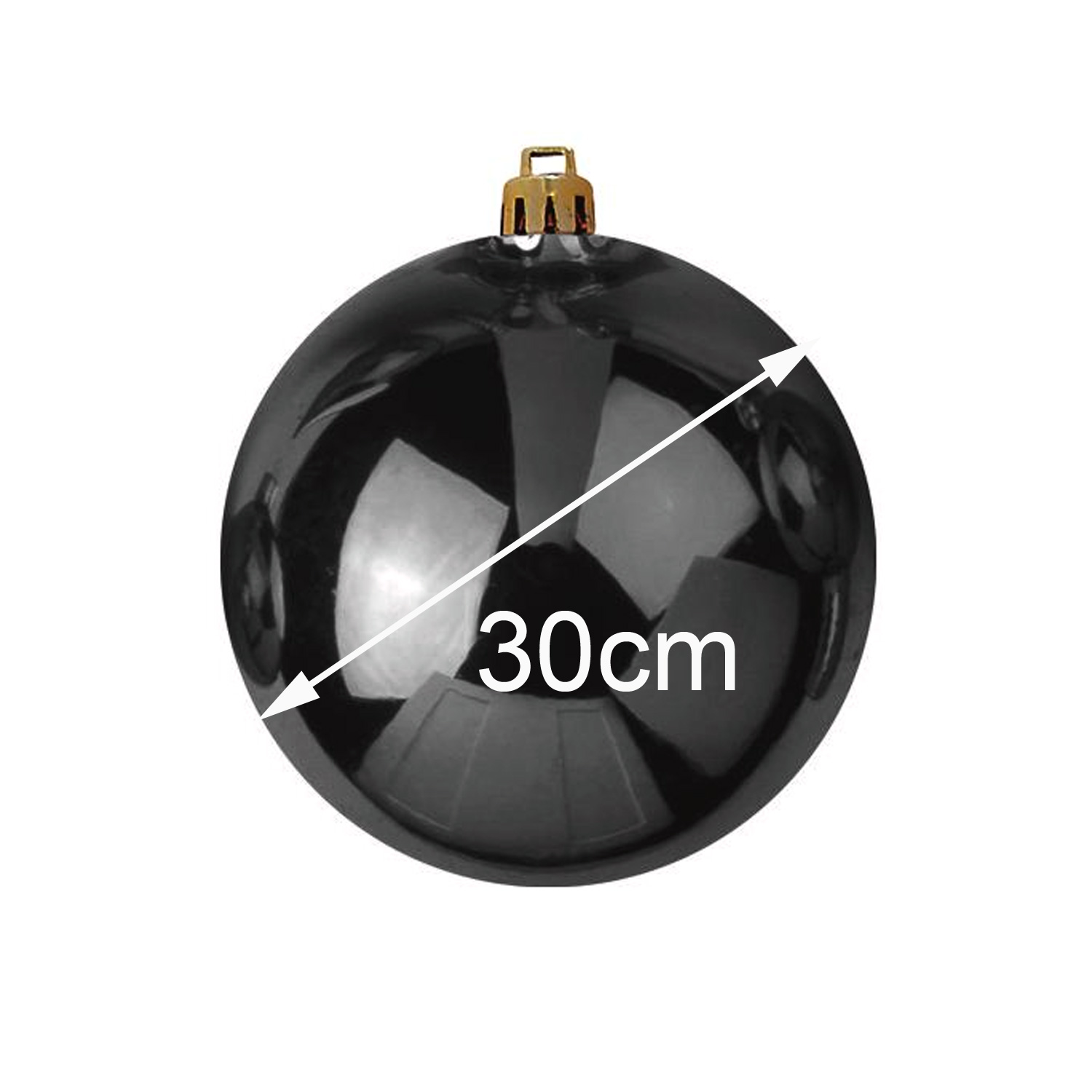 XL Dekokugel 30cm - Baumkugel - schwarz glänzend - Innen&amp;Außen - robustes Polyethylen