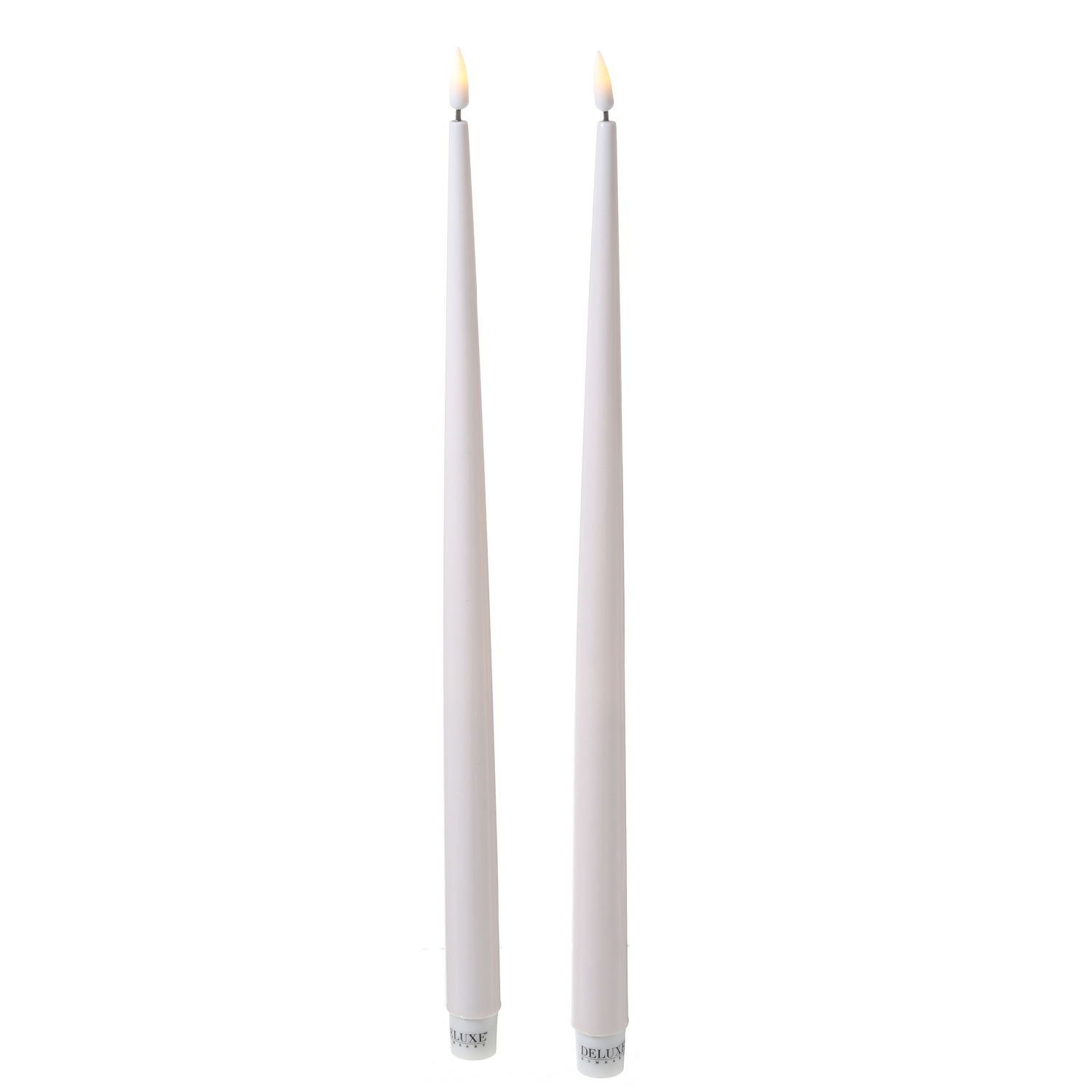 LED Stabkerzen ELLA - Echtwachs - realistische 3D Flamme - H: 38cm - creme - 2 Stück