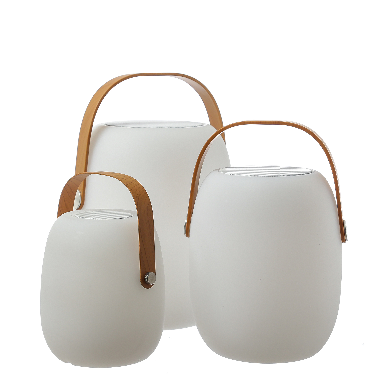 LED Tischleuchte mit Lautsprecher - Bluetooth - 6 warmweiße LED - H: 21cm - für Garten, Balkon